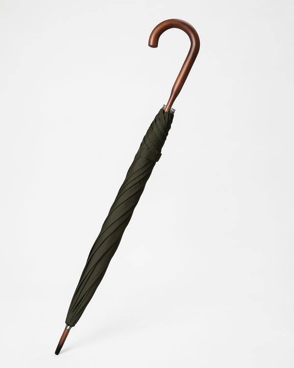 London Undercover Olive Oxford Stripe Classic Umbrella