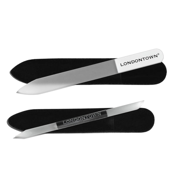 londontown Glass Cuticle Pusher and Nail File Duo