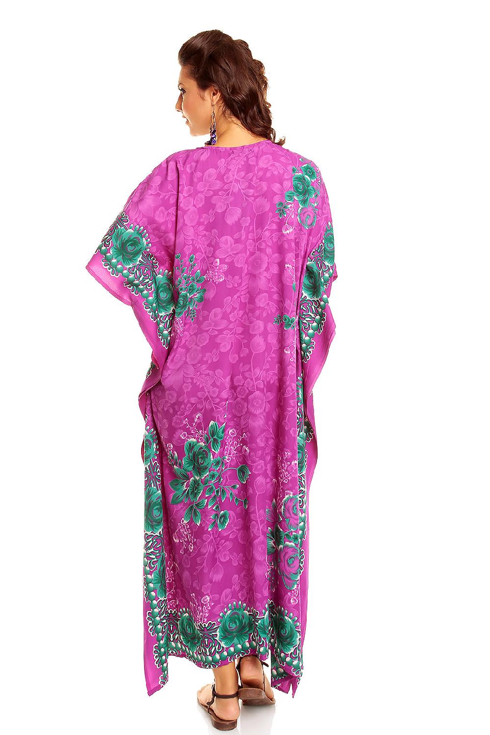 Looking Glam Ladies Full Length Maxi Kaftan Dress In Purple
