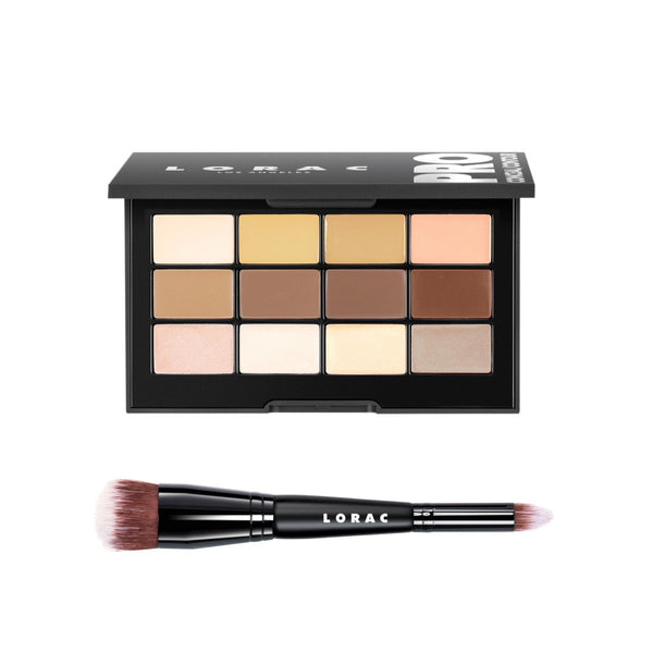 Lorac PRO Conceal & Contour Palette - Cream Contour Palette With Brush
