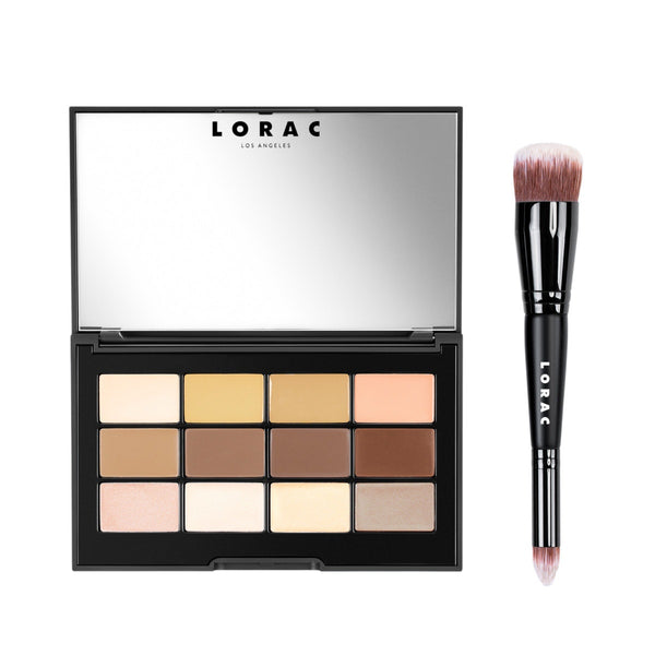 lorac PRO Conceal & Contour Palette - Cream Contour Palette with Brush