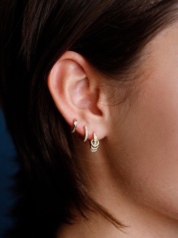 Loren Stewart Baby Pave Hoops