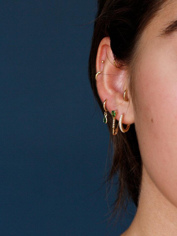 Loren Stewart Baby Pave Hoops