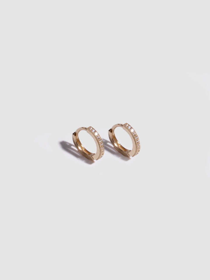 loren stewart Baby Pave Hoops