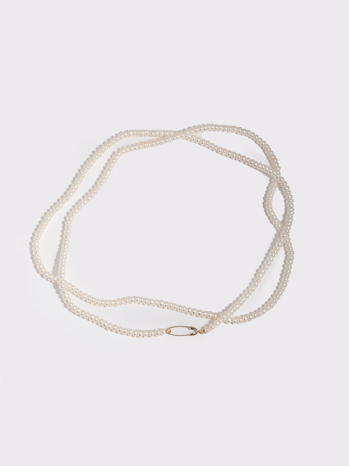 loren stewart Button Pearl Wrap Strand