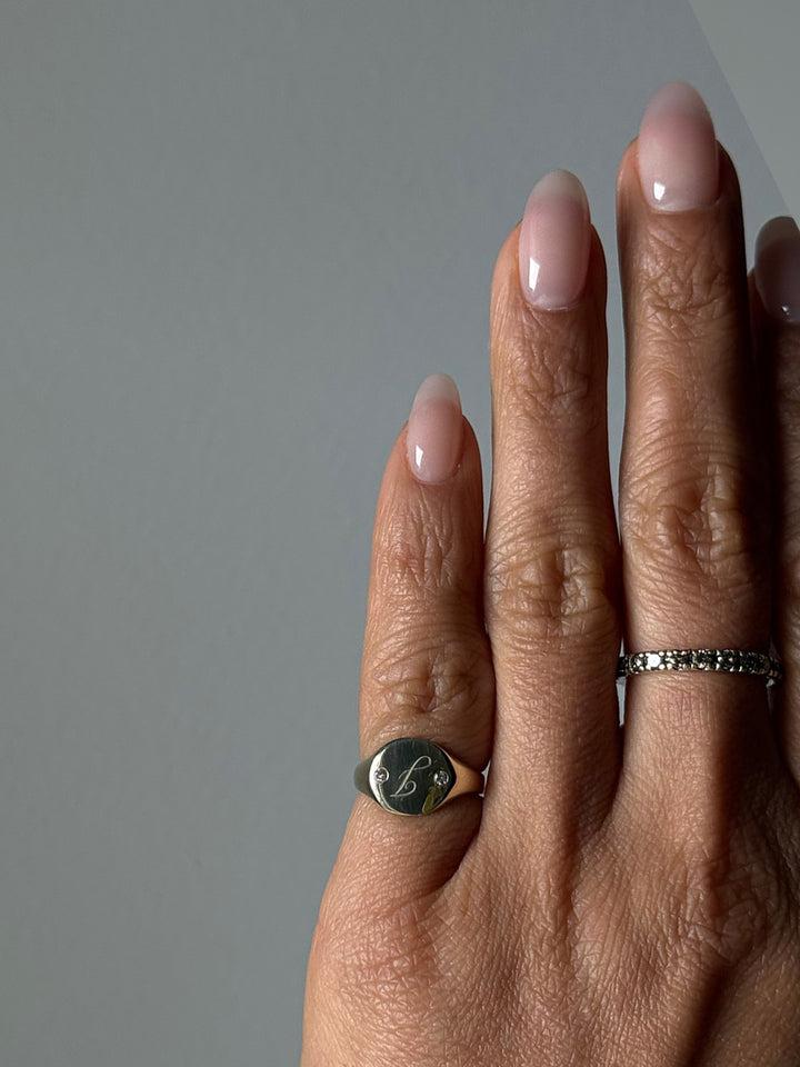 Loren Stewart Diamond Duo Baby Signet