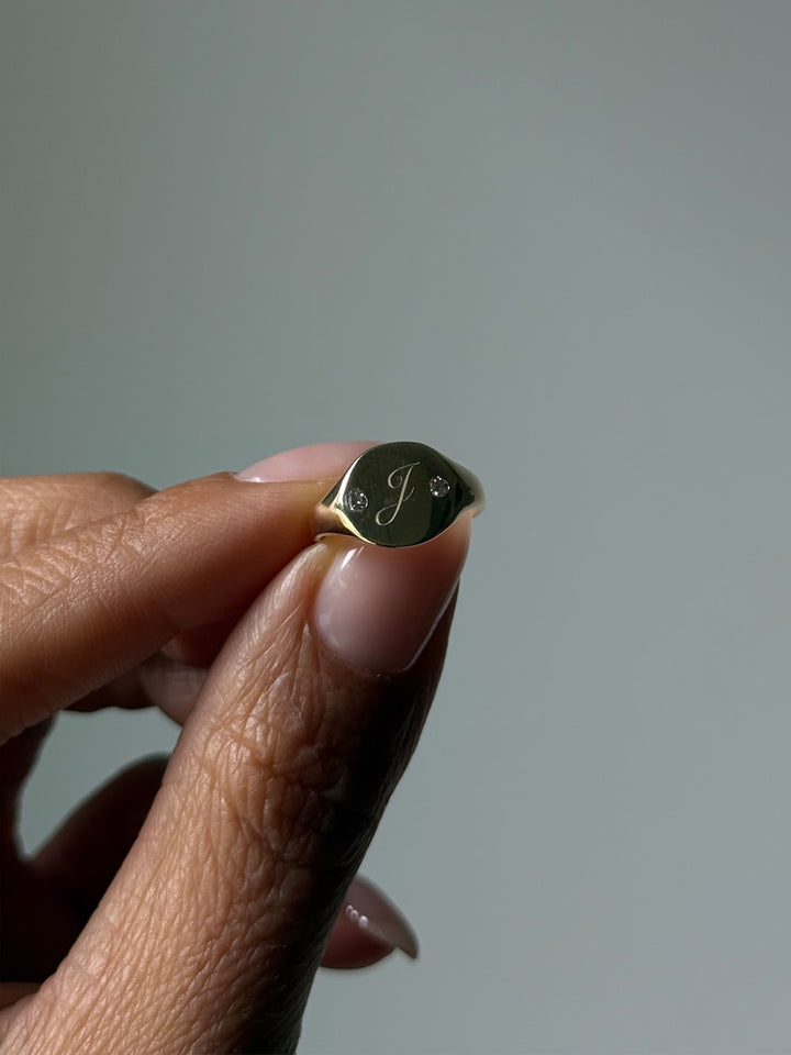 Loren Stewart Diamond Duo Baby Signet