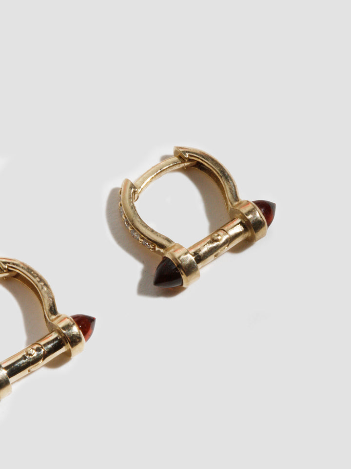 Loren Stewart Diamond Pave Barbell Huggies