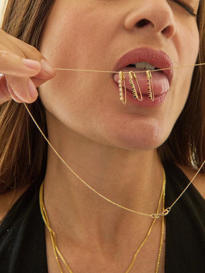 Loren Stewart Diamond Prong Safety Pin