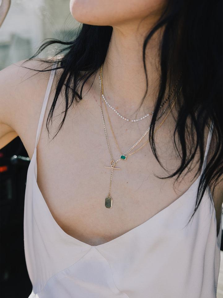 Loren Stewart Emerald Cut Bezel Necklace