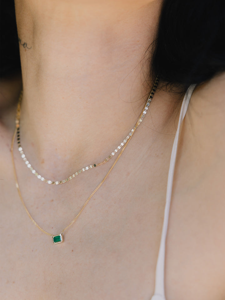 Loren Stewart Emerald Cut Bezel Necklace