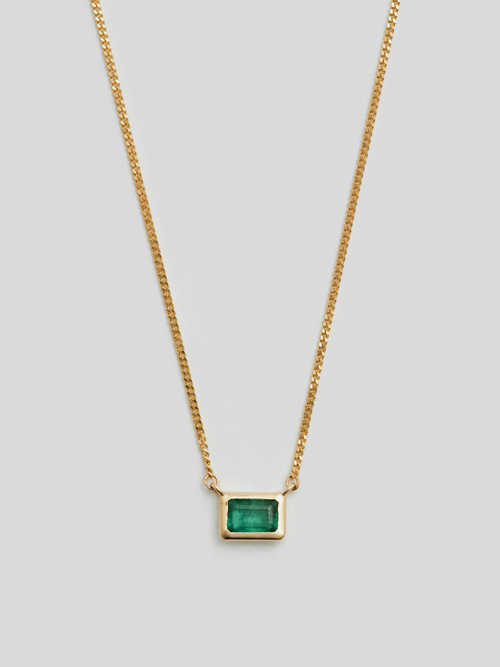 loren stewart Emerald Cut Bezel Necklace