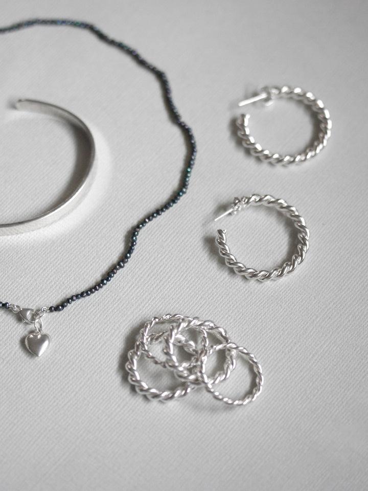 Loren Stewart Hand-Twisted Spiral Rope Ring Set