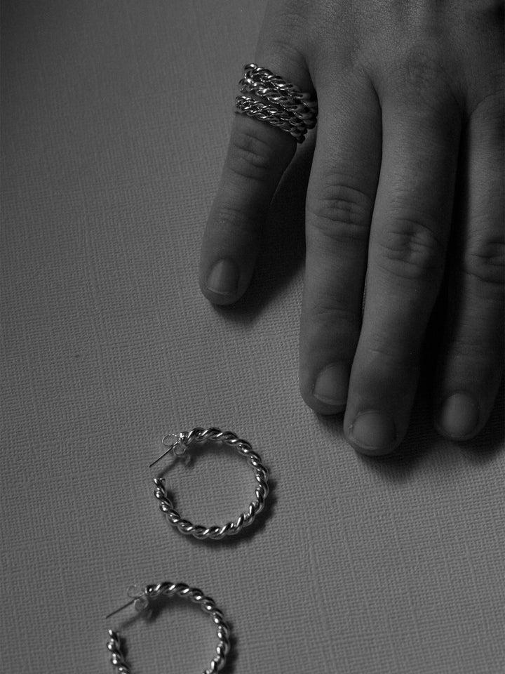 Loren Stewart Hand-Twisted Spiral Rope Ring Set