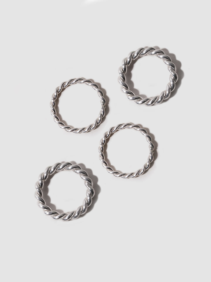 loren stewart Hand-Twisted Spiral Rope Ring Set