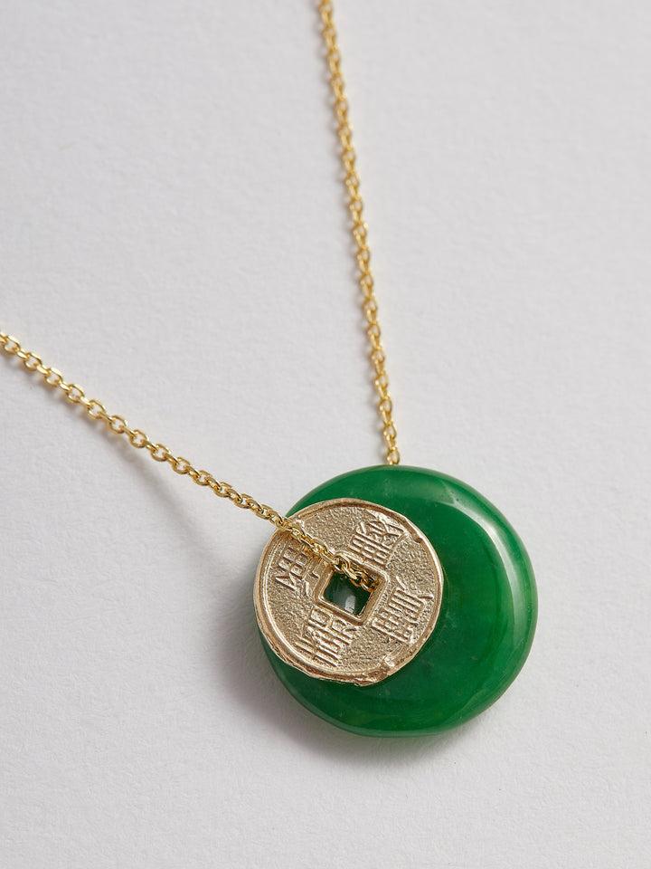 Loren Stewart Jade Coin Necklace