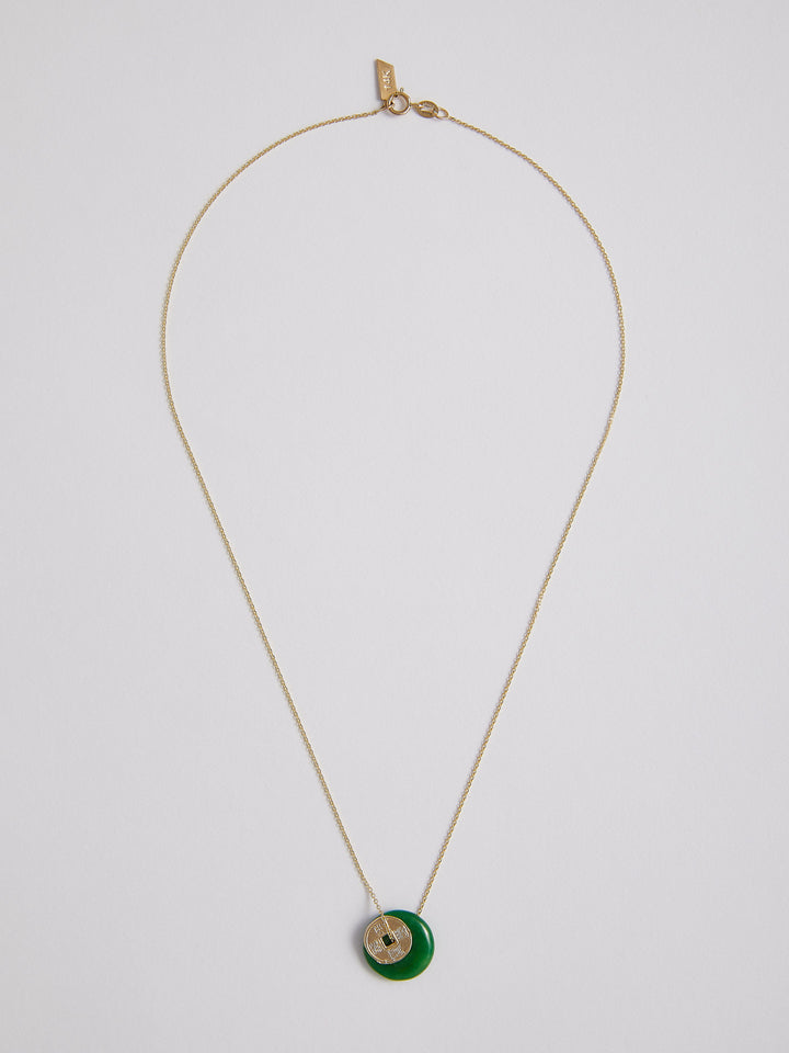loren stewart Jade Coin Necklace