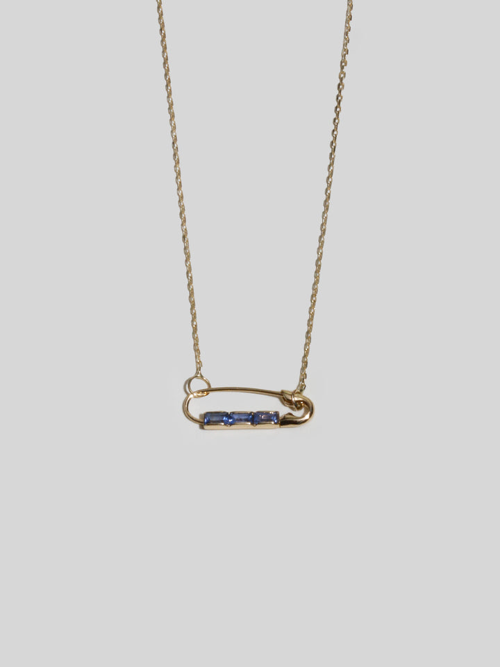 Loren Stewart Mini Baguette Safety Pin Necklace