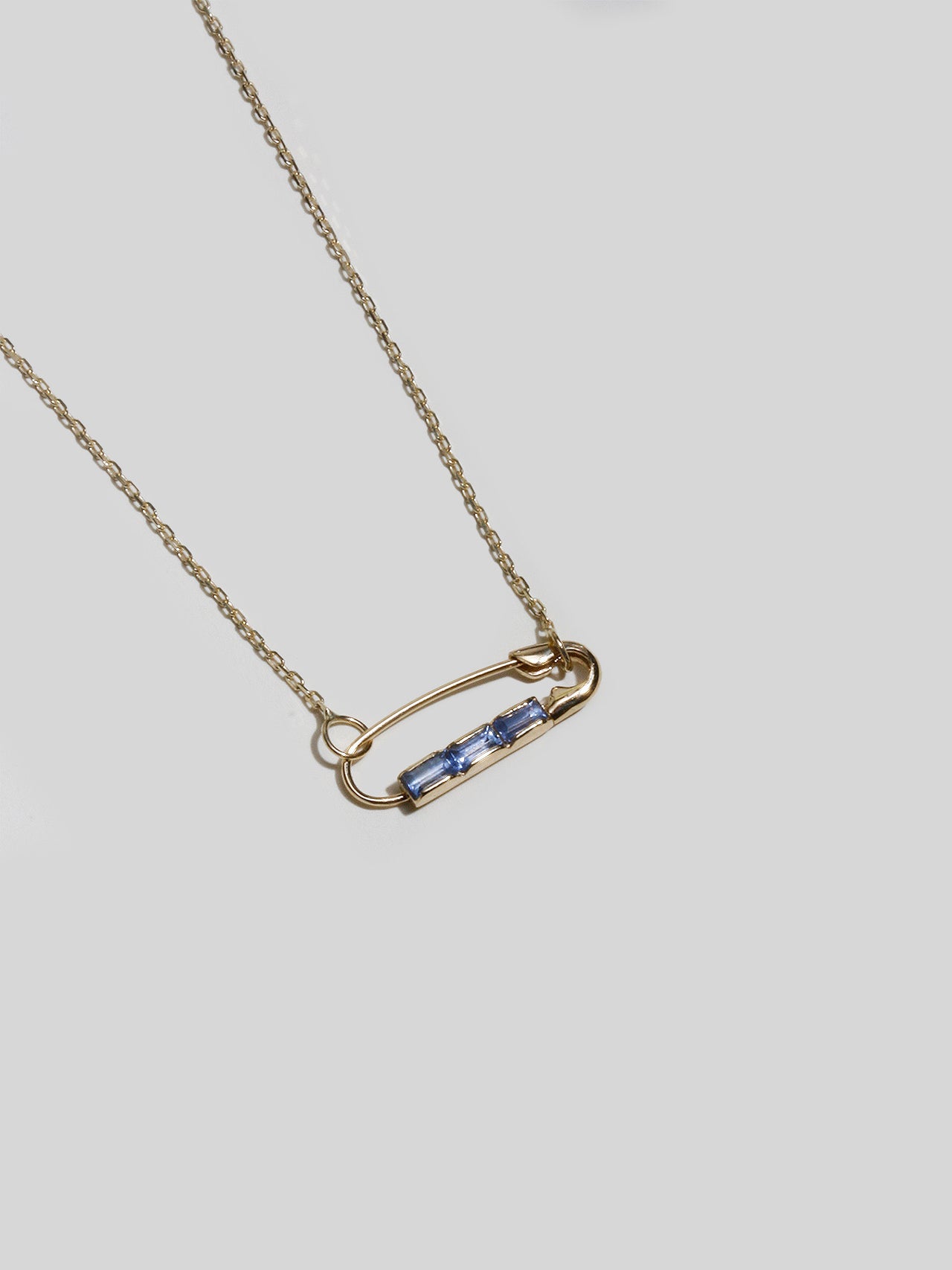 Loren Stewart Mini Baguette Safety Pin Necklace