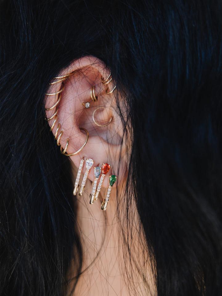 Loren Stewart Mini Diamond Safety Pin Earring