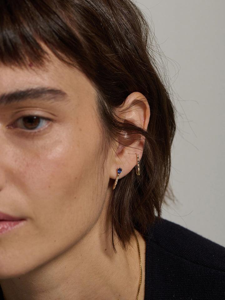 Loren Stewart Mini Diamond & Sapphire Safety Pin