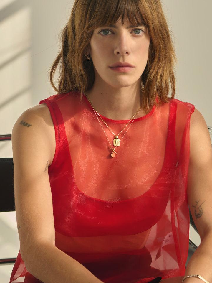Loren Stewart Mini Disk & Toggle Necklace