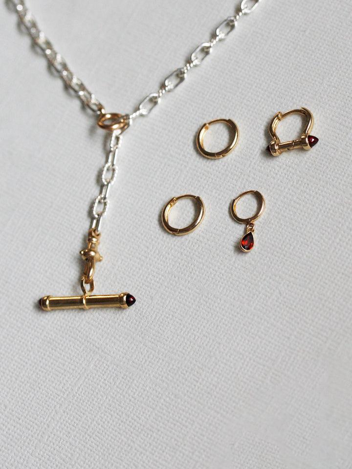 Loren Stewart Mini Gem Bezel Huggie