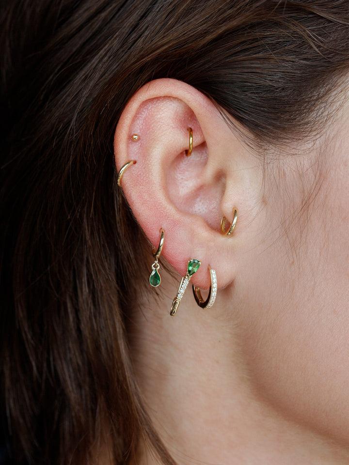 Loren Stewart Mini Gem Bezel Huggie