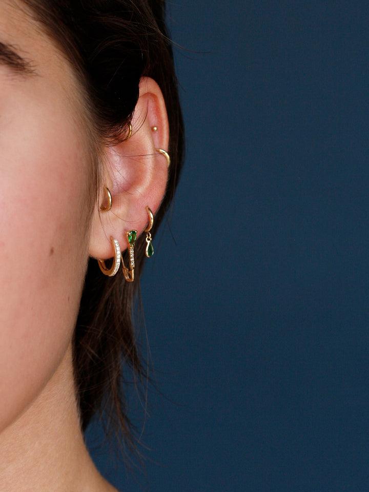 Loren Stewart Mini Gem Bezel Huggie