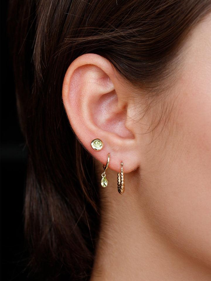 Loren Stewart Mini Gem Bezel Huggie