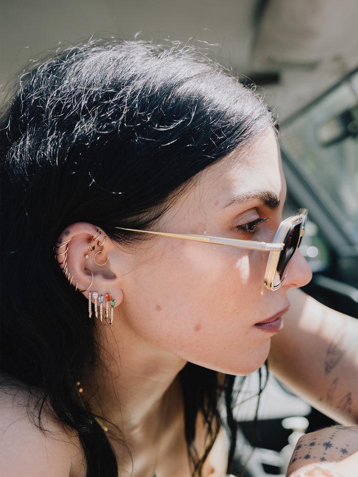 Loren Stewart Mini Gemstone Diamond Safety Pin