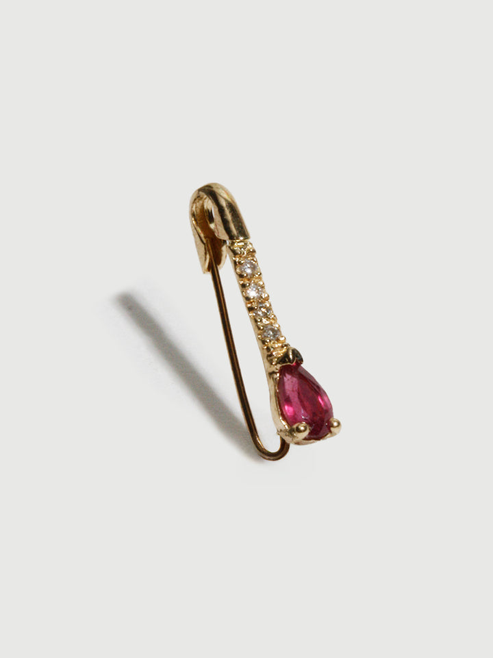 Loren Stewart Mini Gemstone Diamond Safety Pin