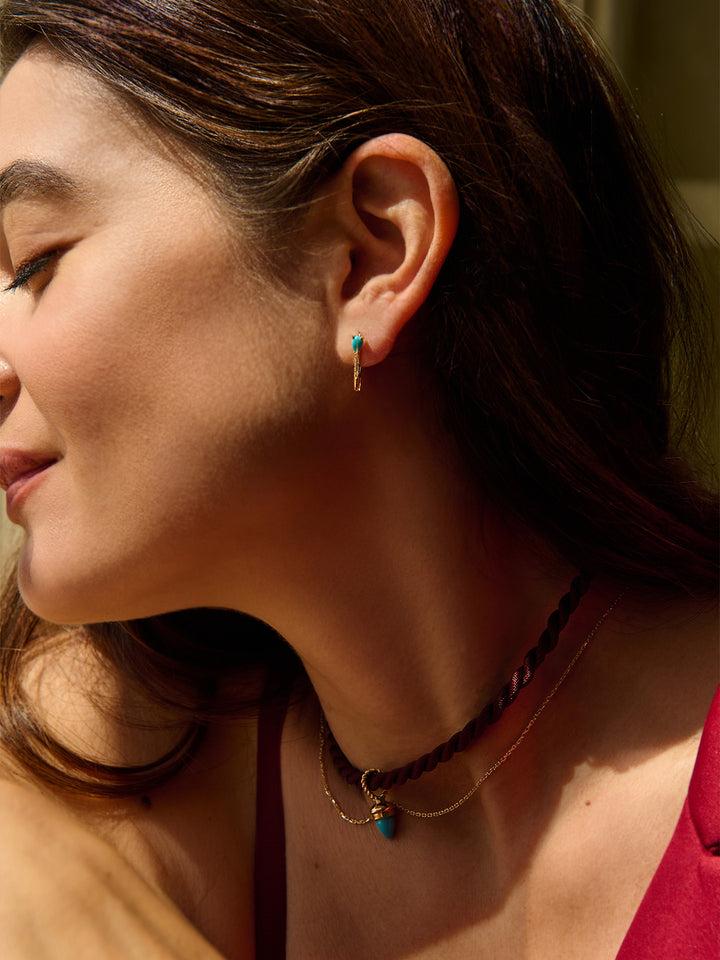 Loren Stewart Mini Gemstone Diamond Safety Pin