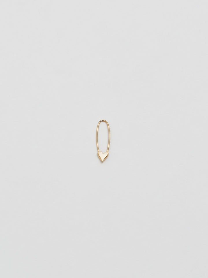 loren stewart Mini Heart Safety Pin Earring