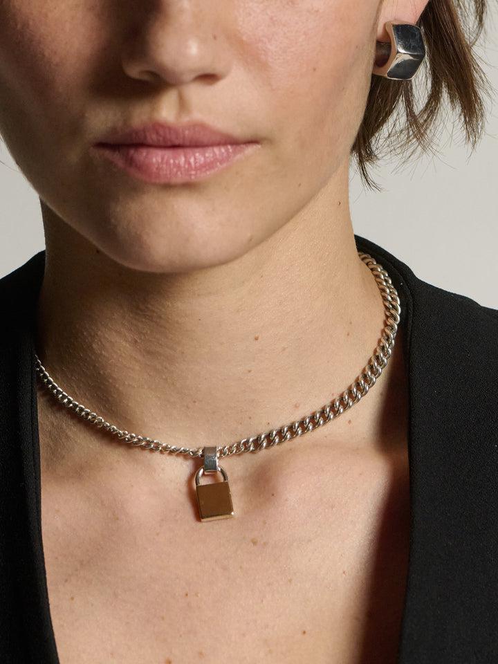 Loren Stewart Mixed Metal Padlock Pendant