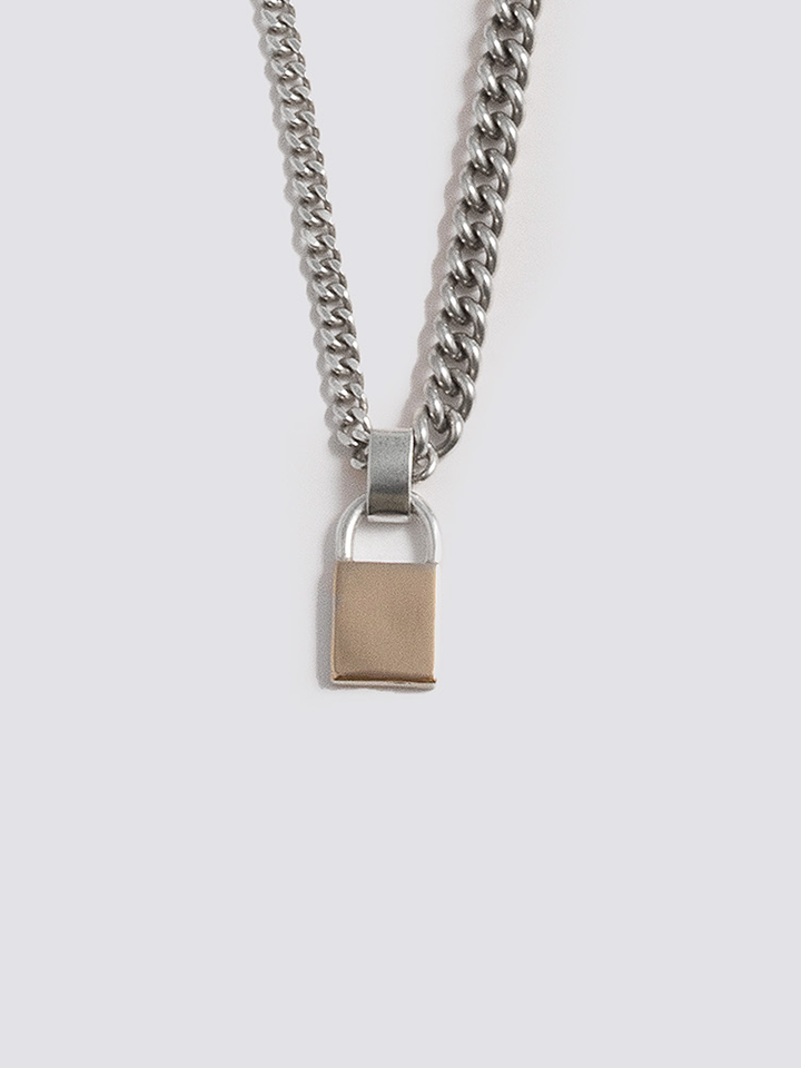 loren stewart Mixed Metal Padlock Pendant