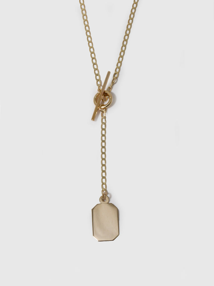Loren Stewart Octagonal ID Toggle Lariat Necklace