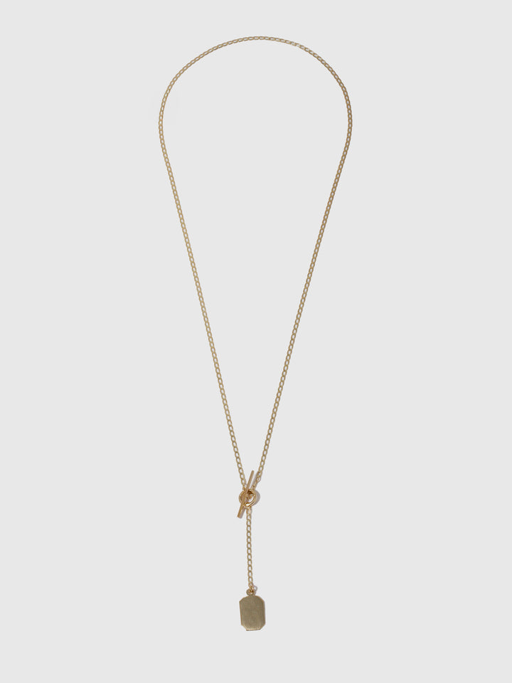 loren stewart Octagonal ID Toggle Lariat Necklace