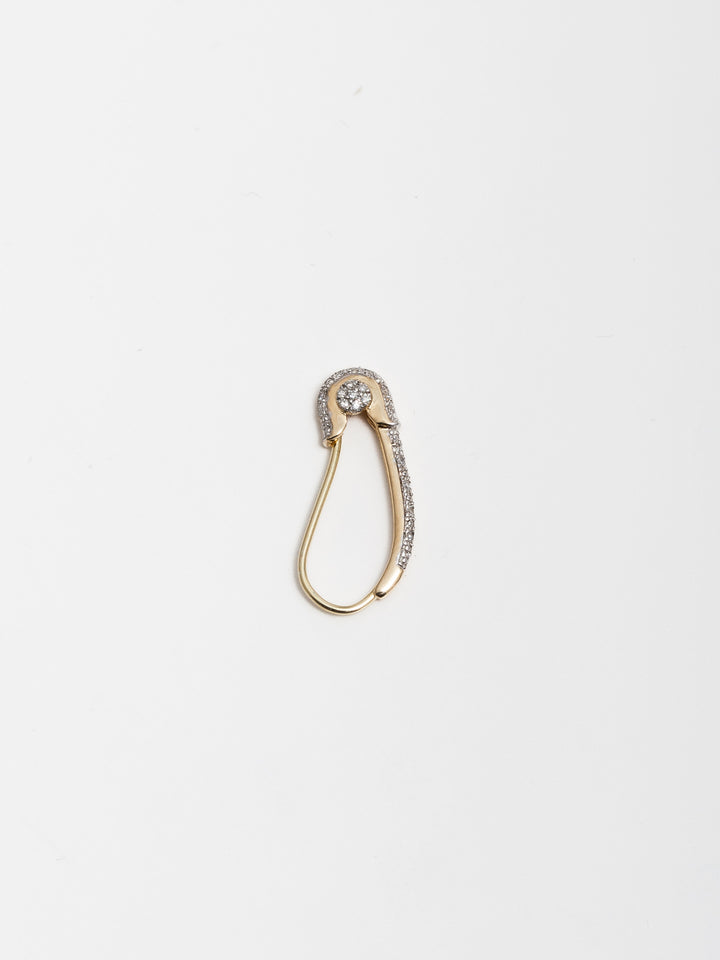 loren stewart Pave Diamond Safety Pin Earring