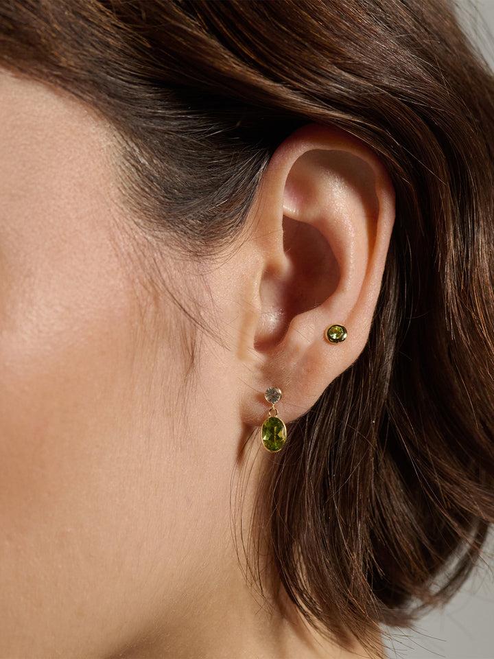 Loren Stewart Peridot Bezel Stud