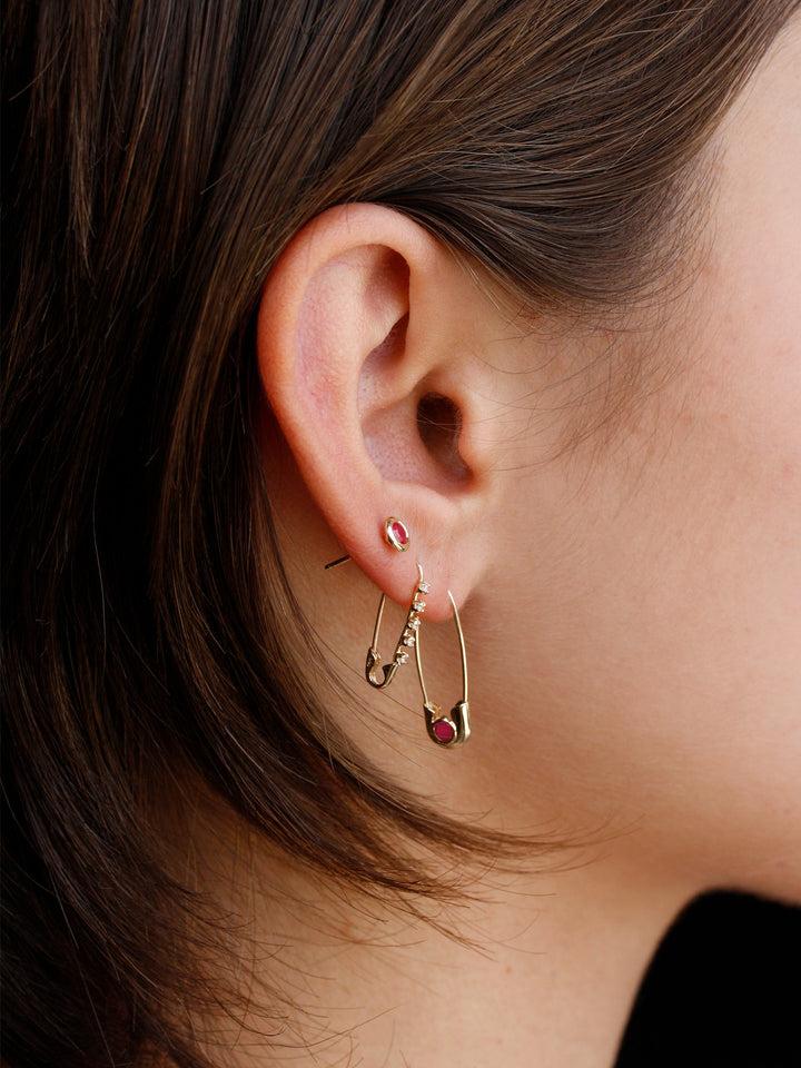 Loren Stewart Ruby Bezel Stud