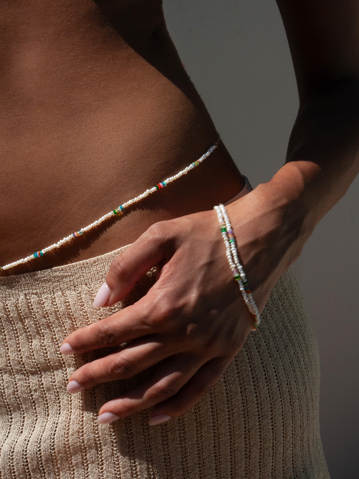 Loren Stewart Seed Pearl & Opal Safety Pin Bracelet