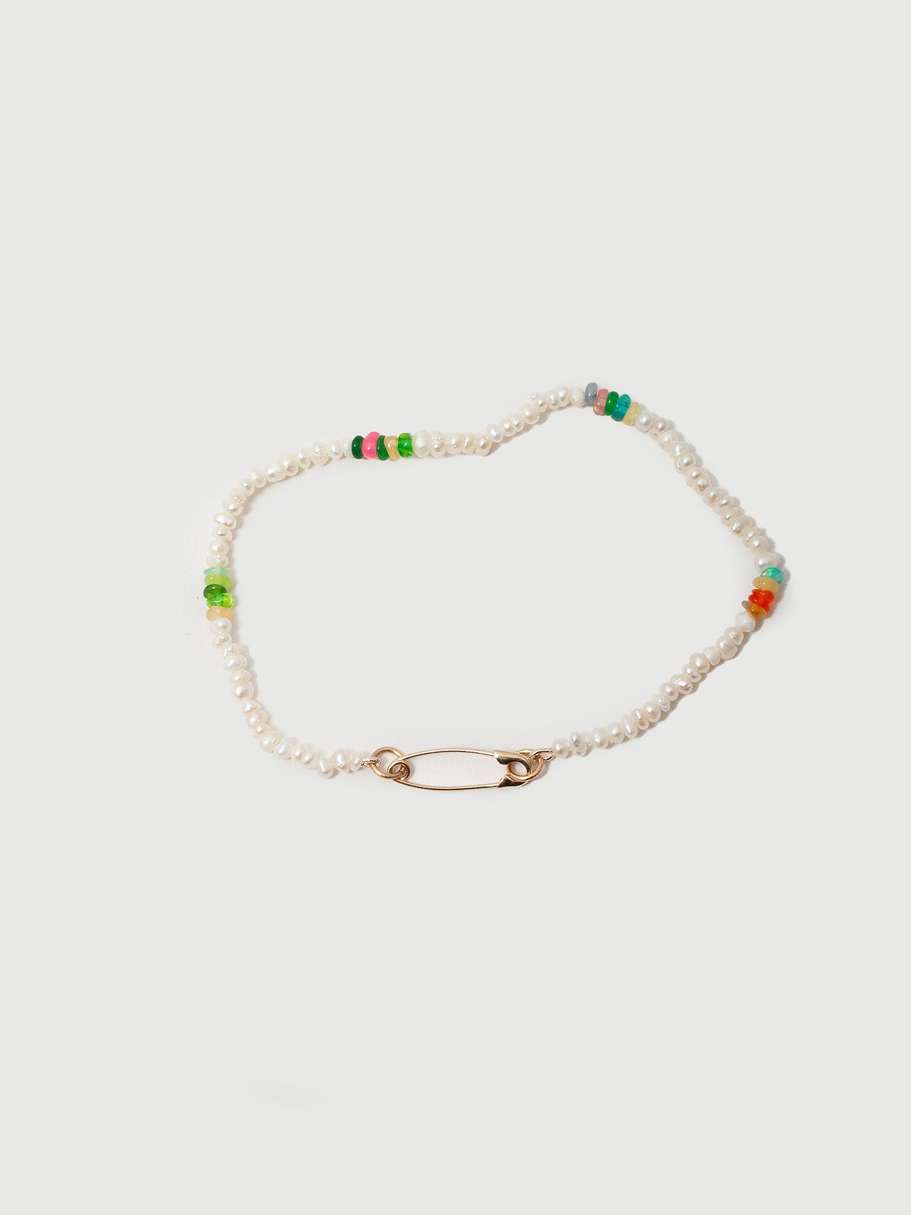 Loren Stewart Seed Pearl & Opal Safety Pin Bracelet