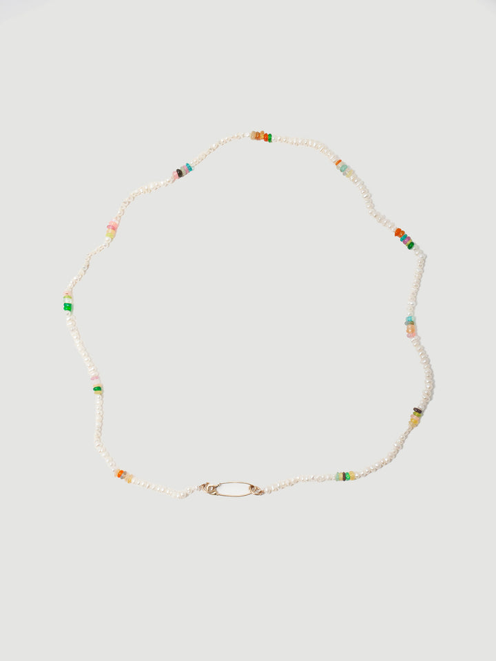 loren stewart Seed Pearl & Opal Safety Pin Choker
