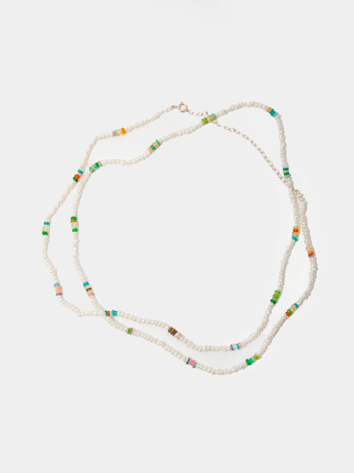 loren stewart Seed Pearl & Opal Wrap Strand