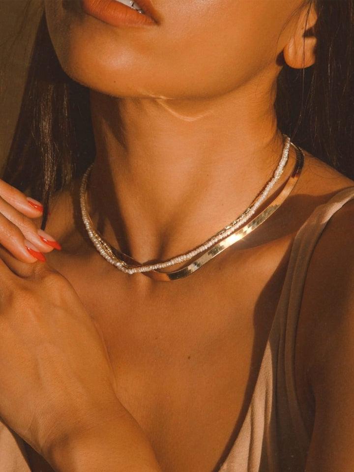 Loren Stewart Seed Pearl Safety Pin Choker