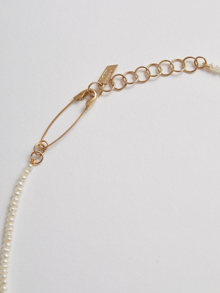 Loren Stewart Seed Pearl Safety Pin Choker