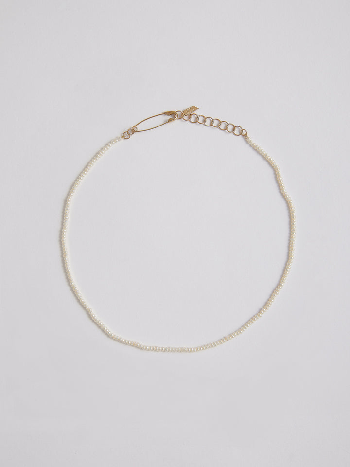 loren stewart Seed Pearl Safety Pin Choker
