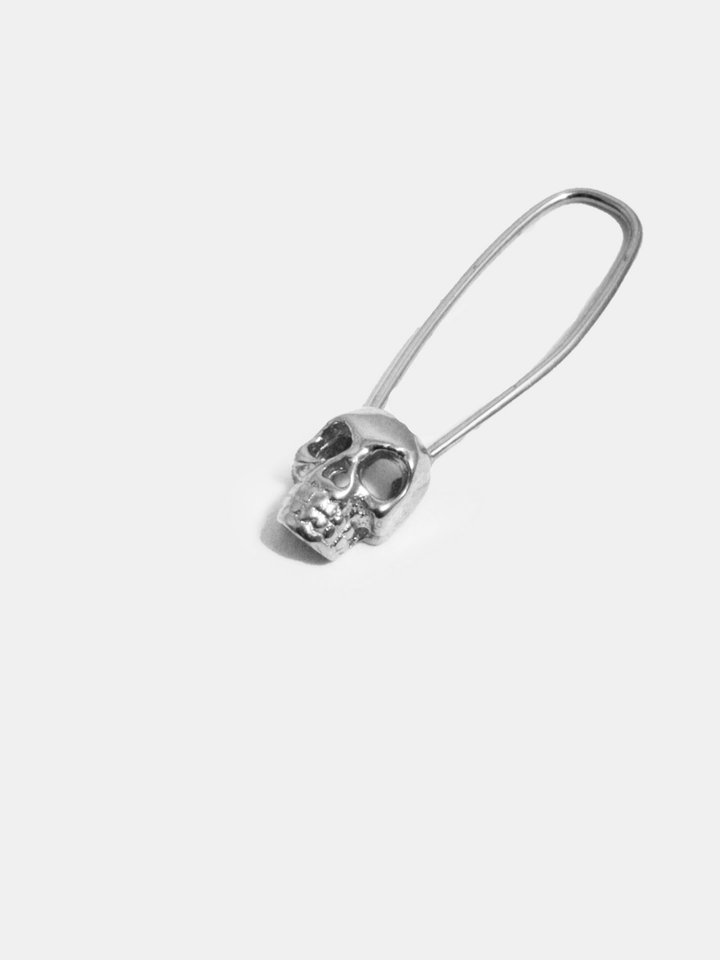 Loren Stewart Skull Safety Pin Earring