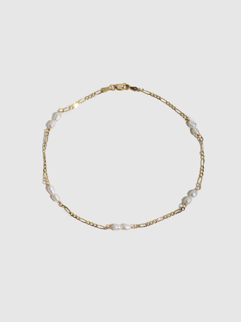 Loren Stewart Solid Petite Figaro & Pearl Anklet